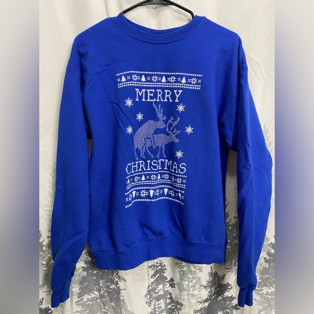 Dirty Deer Royal Blue Christmas Sweater